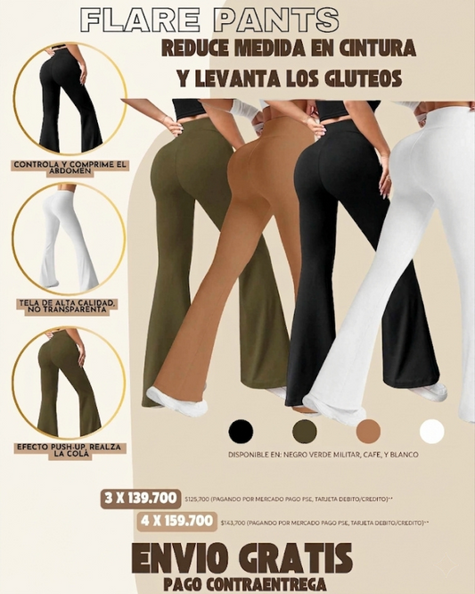 🎁Paga 2 y lleva 3🎁 Pantalón campana levanta cola + control de abdomen